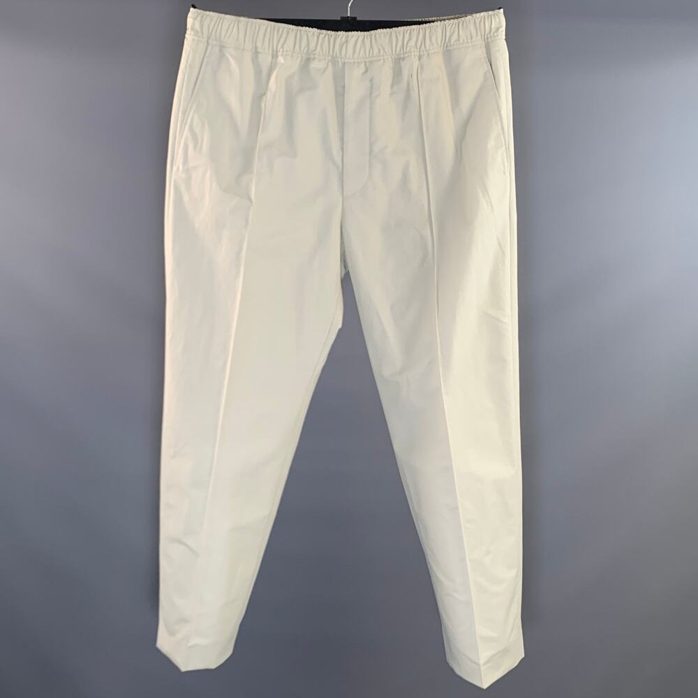 LANVIN Size 38 Cream Cotton Zip Fly Casual Pants